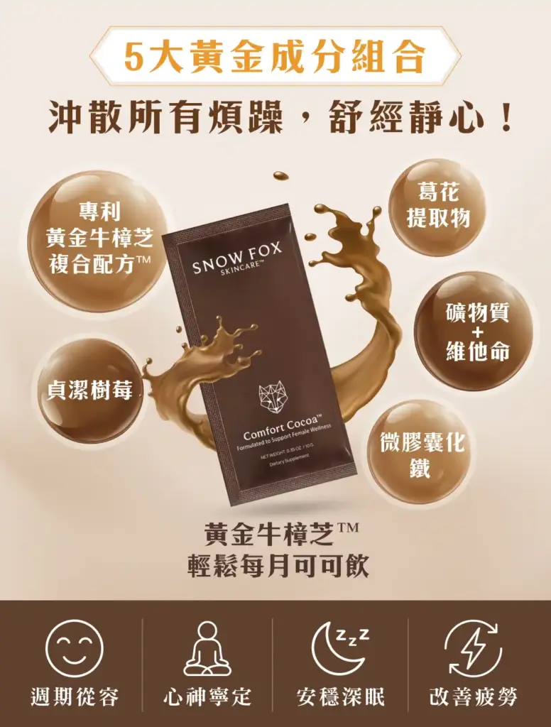 Snow Fox Comfort Cocoa 黃金牛樟芝™ 輕鬆每月可可飲