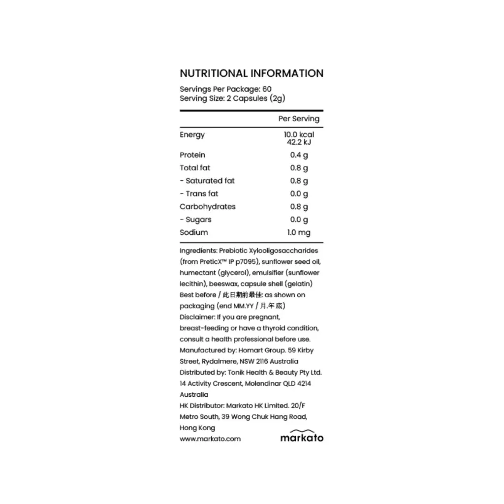 Tonik Organic Prebiotic Capsules 有機益生元膠囊