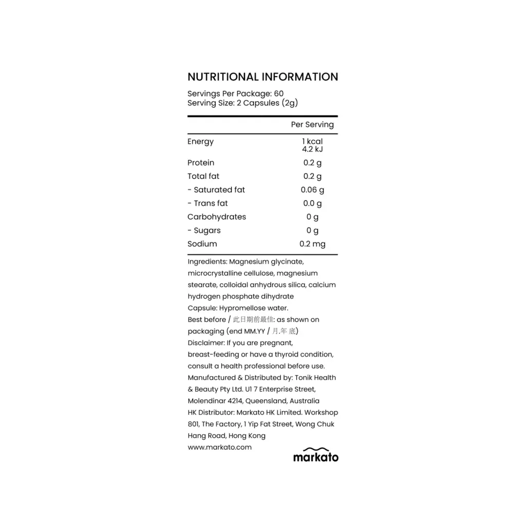 Tonik Magnesium Glycinate Capsules