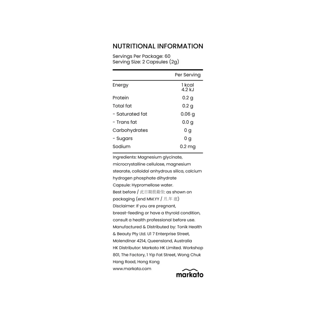 Tonik Magnesium Glycinate Capsules