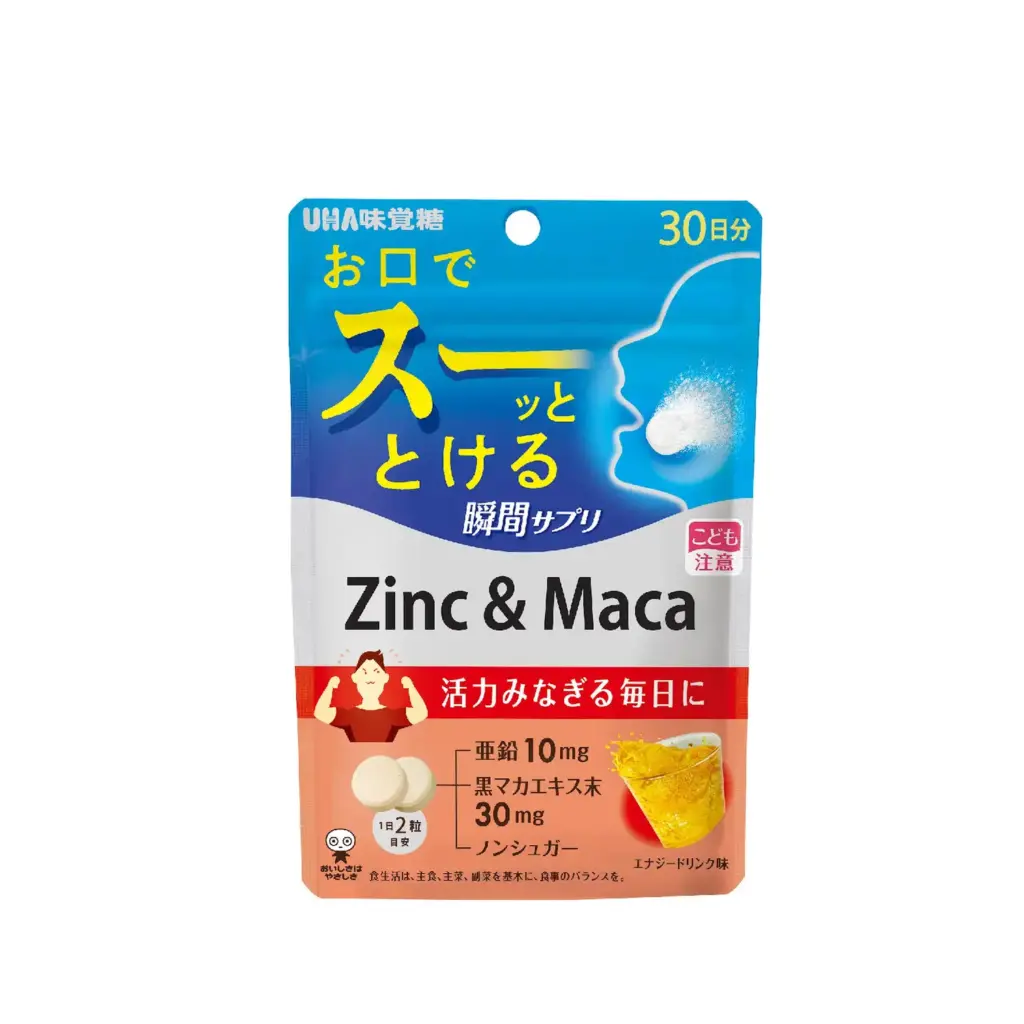 UHA Instant Supplement Zinc & Maca 鋅及瑪卡能量飲料口味瞬間補給錠